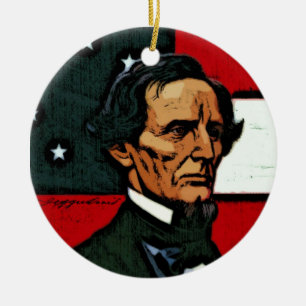 Jefferson Davis, Präsident des Confederacy Keramik Ornament