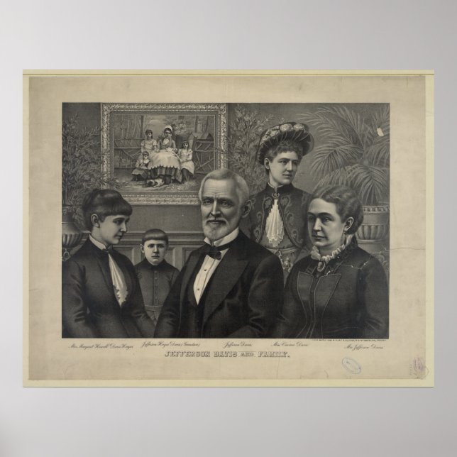 Jefferson Davis und Family Lithograph Print Poster (Vorne)
