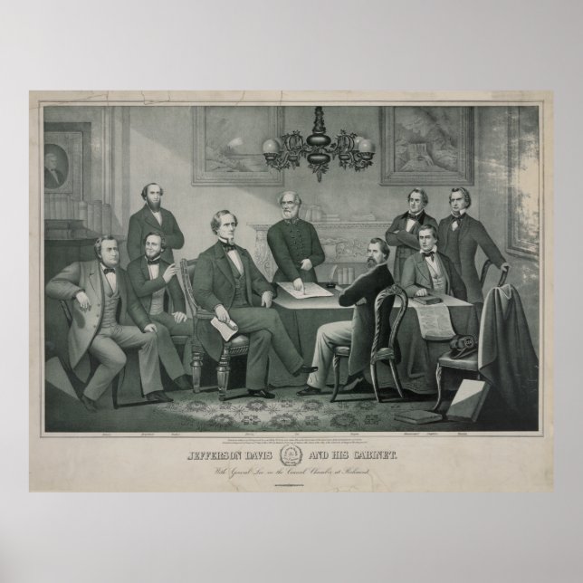 Jefferson Davis und Kabinett in der Hauptstadt Ric Poster (Vorne)