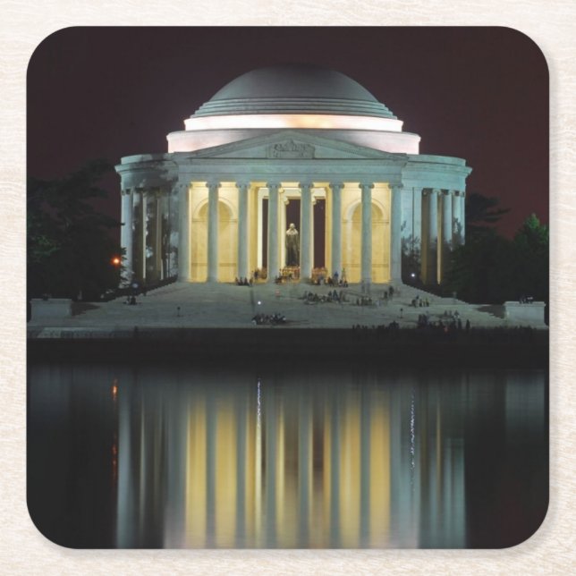 Jefferson-Denkmal Rechteckiger Pappuntersetzer (Vorderseite)