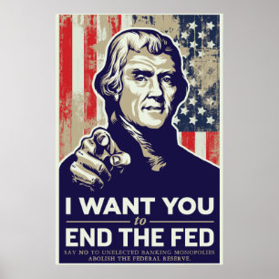 Jefferson-Ende das gefütterte Plakat