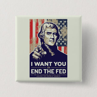 Jefferson-Enden-gefüttert Button