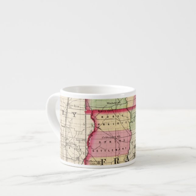 Jefferson, Franklin, Williamson-Landkreise Espressotasse (Vorderseite Links)