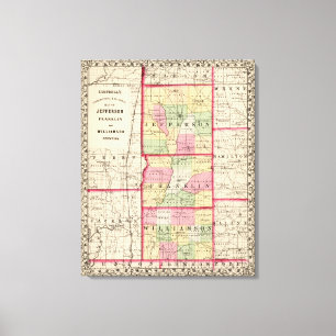 Jefferson, Franklin, Williamson-Landkreise Leinwanddruck