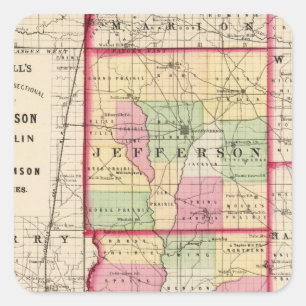 Jefferson, Franklin, Williamson-Landkreise Quadratischer Aufkleber