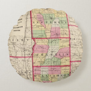 Jefferson, Franklin, Williamson-Landkreise Rundes Kissen
