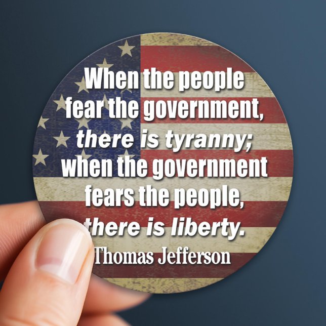 Jefferson: Freiheit gegen Tyrannei Runder Aufkleber (Patriotic Sticker)