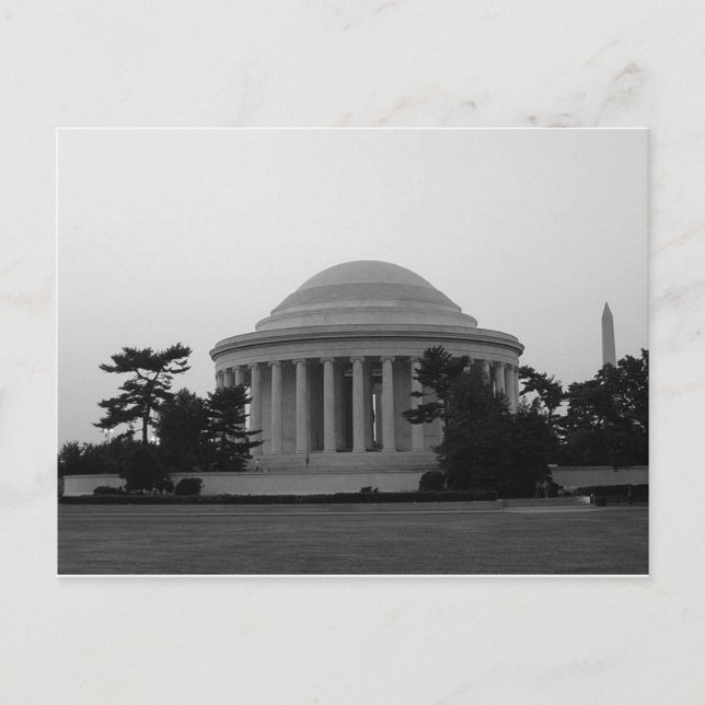 Jefferson Memorial Washington Monument Postkarte (Vorderseite)
