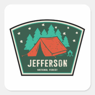 Jefferson National Forest Camping Quadratischer Aufkleber
