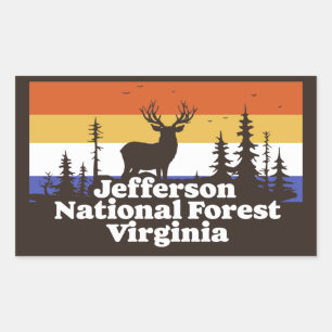 Jefferson National Forest Virginia Rechteckiger Aufkleber