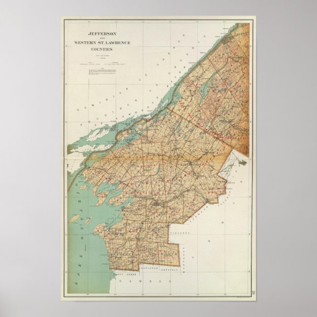 Jefferson, St Lawrence Landkreises Poster (Vorne)