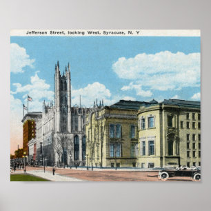 Jefferson St., Syracuse, New York Vintag Poster