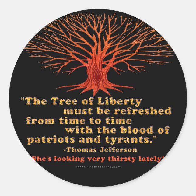 Jefferson Tree of Liberty Runder Aufkleber (Vorderseite)