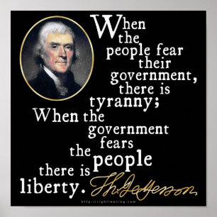 Jefferson Tyranny-Liberty Zitat Poster