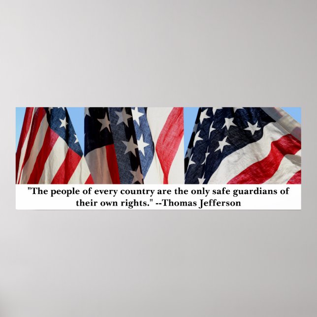 Jefferson und die Flagge Poster (Vorne)