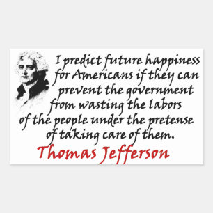 Jefferson: Verhindere die Regierung Rechteckiger Aufkleber