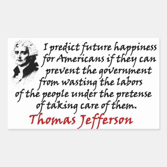 Jefferson: Verhindere die Regierung Rechteckiger Aufkleber (Vorderseite)