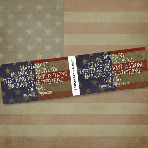 Jefferson Zitat über Big Government - BOGO Autoaufkleber