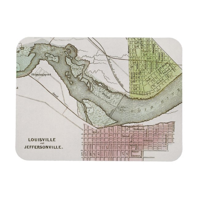 JEFFERSONVILLE, INDIANA: KARTE MAGNET (Horizontal)