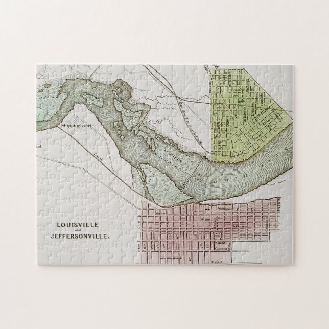 JEFFERSONVILLE, INDIANA: KARTE PUZZLE (Horizontal)