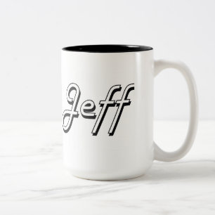Jeffklassischer Retro Namensentwurf Zweifarbige Tasse