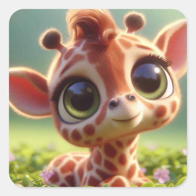 "Jeffrey" Quadratischer Aufkleber (Vorderseite)