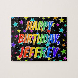"JEFFREY" Vorname, Spaß "GLÜCKLICHER BIRTHTAG" Puzzle