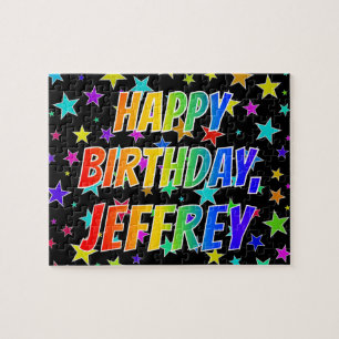 "JEFFREY" Vorname, Spaß "GLÜCKLICHER GEBURTSTAG" Puzzle