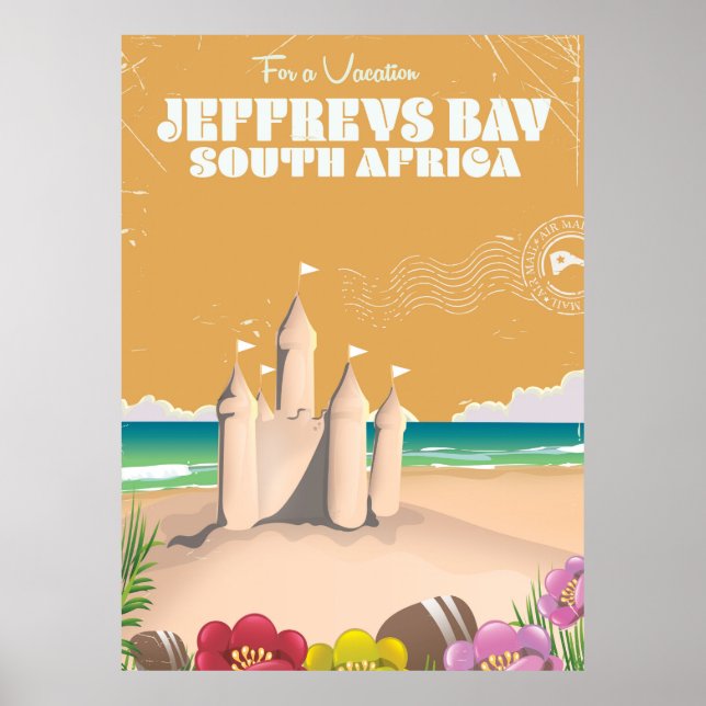 Jeffreys Bay South Africa Vintage Travel Poster (Vorne)