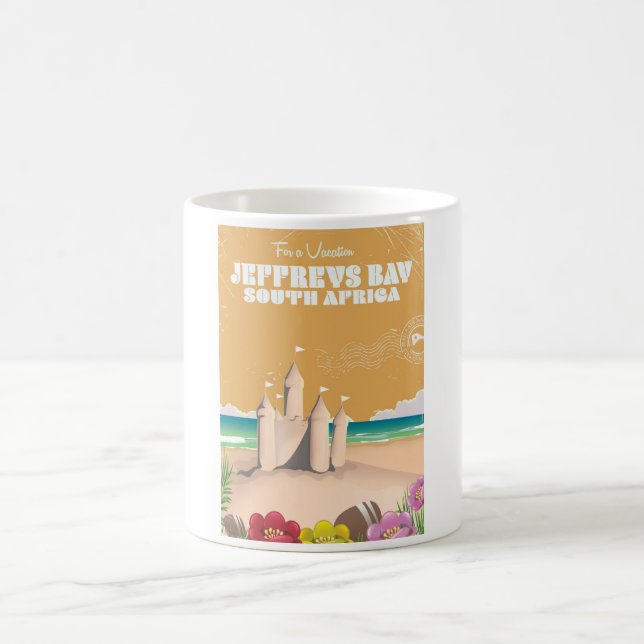 Jeffreys Bay South Africa Vintage Travel Poster Tasse (Mittel)