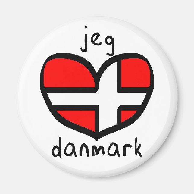 Jeg Elsker Danmark Magnet (Vorne)