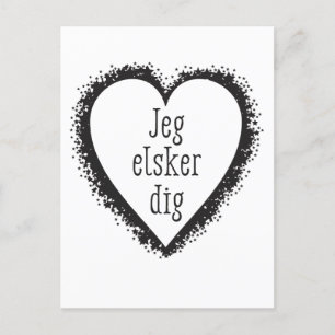 Jeg elsker dig , ich Liebe Sie auf Dänisch Postkarte