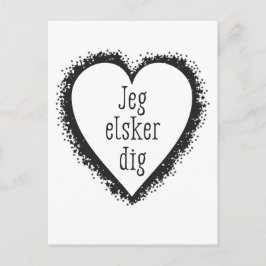 Jeg elsker dig , ich Liebe Sie auf Dänisch Postkarte