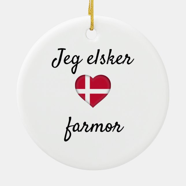 Jeg elsker Farmor Keramik Ornament (Hinten)