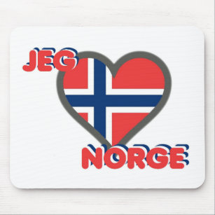 Jeg Elsker Norge (i-Liebe Norwegen) Mousepad