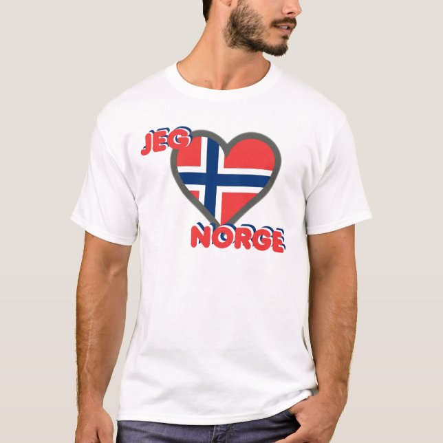 Jeg Elsker Norge (i-Liebe Norwegen) T-Shirt (Vorderseite)