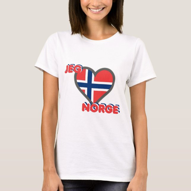 Jeg Elsker Norge (i-Liebe Norwegen) T-Shirt (Vorderseite)