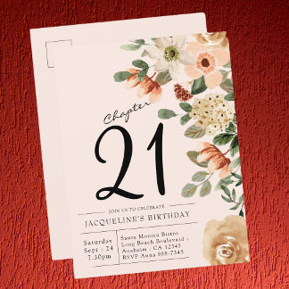 Jegliche Age Floral Watercolor zum Geburtstag Einl Einladungspostkarte