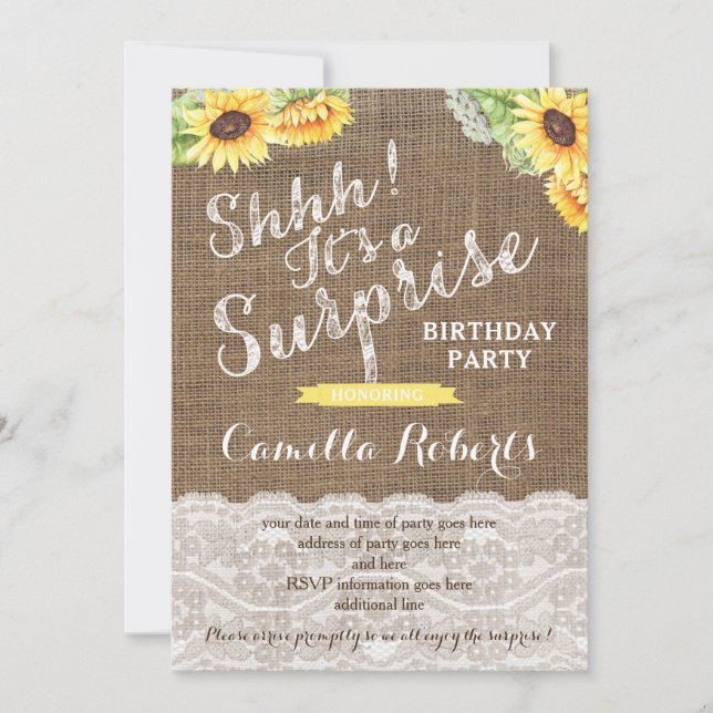 Jegliche Altersüberraschung Geburtstagskarten Einladung (Vorderseite)