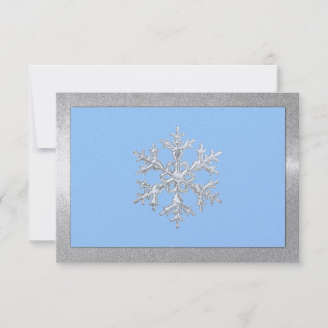 Jegliche Colour Icy Snowflakes Feierabend UAWG RSVP Karte (Vorderseite)
