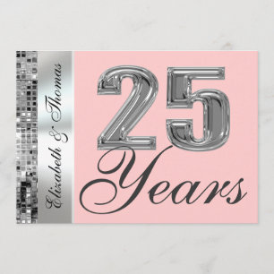 Jegliche Farbe & 25 Jahre Silver Anniversary Einla Einladung