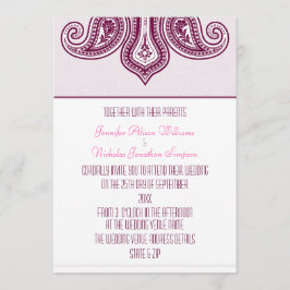 Jegliche Farbe Henna Stil Paisley Muster Hochzeit Einladung