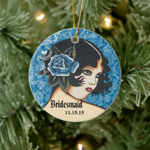 Jegliche Farbe Hochzeit Bridesmaid Weihnachtsschmu Keramik Ornament