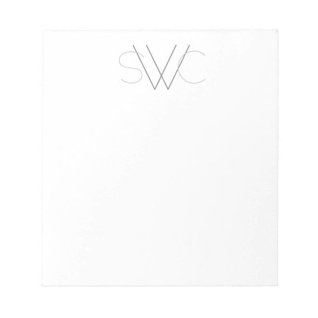 Jegliche Farbe - Modernes Monogramm-Notepad Notizblock (Vorderseite)