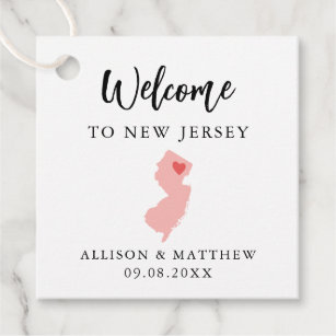 Jegliche Farbe New Jersey Wedding Welcome Bag Geschenkanhänger