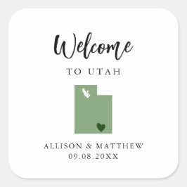 Jegliche Farbe Utah Wedding Welcome Bag Quadratischer Aufkleber