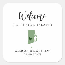 Jegliche farbige Rhode Island-Begrüßungstasche Quadratischer Aufkleber