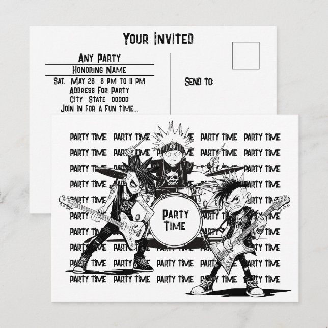 Jegliche Feier zum Party Zuhause Feiertage Geburts Postkarte (Vorne/Hinten)