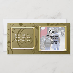 Jegliche Fotokarte mit klassischem Gold Swirl, Fam