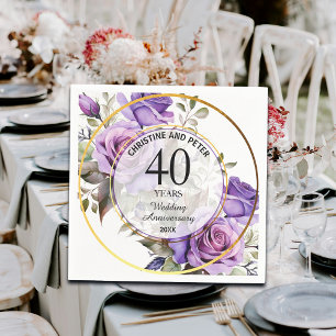 Jegliche Hochzeit (40) Gold Frame Rose Jahrestag Serviette